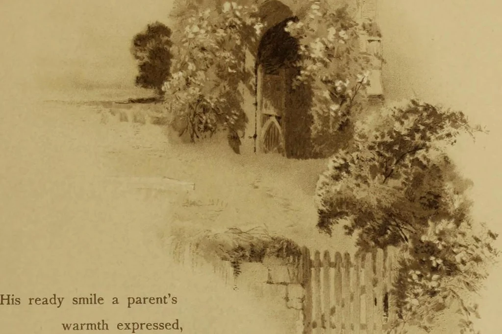 An illustration from The deserted village, 1800, leaf 26