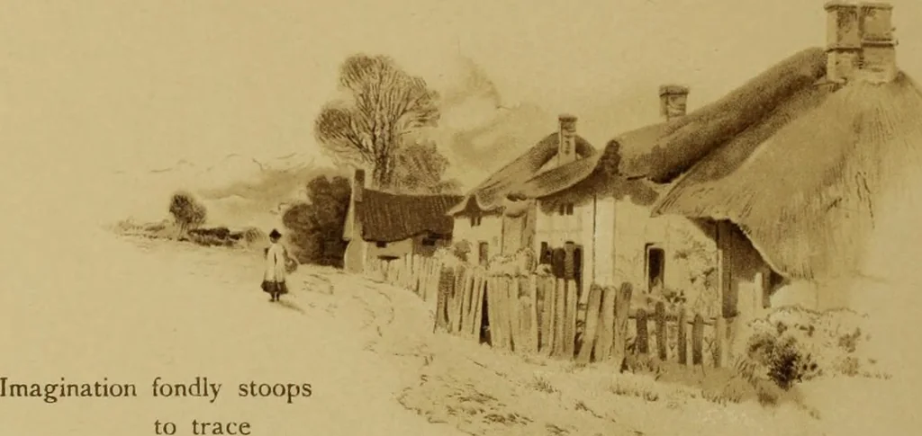 An illustration from The deserted village, 1800, leaf 33