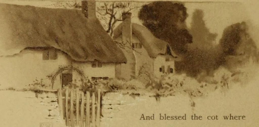 An illustration from The deserted village, 1800, leaf 45