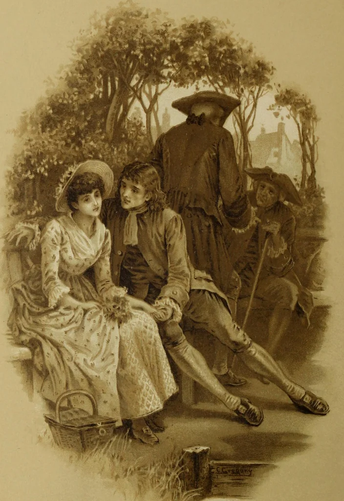 An illustration from The deserted village, 1800, leaf 7