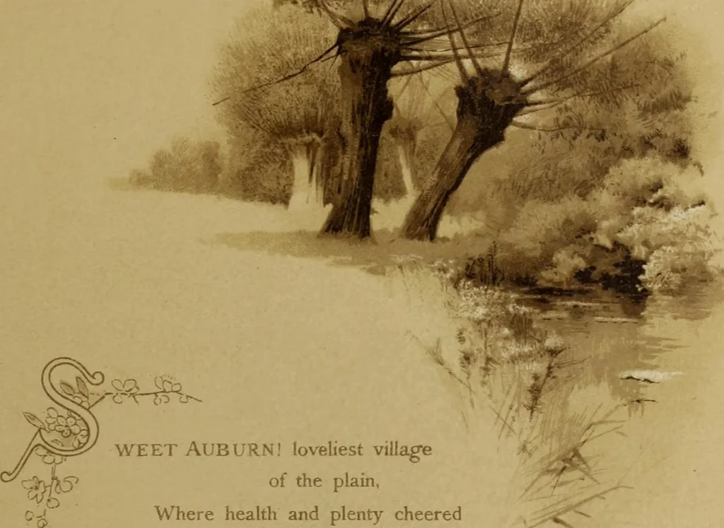 An illustration from The deserted village, 1800, leaf 8