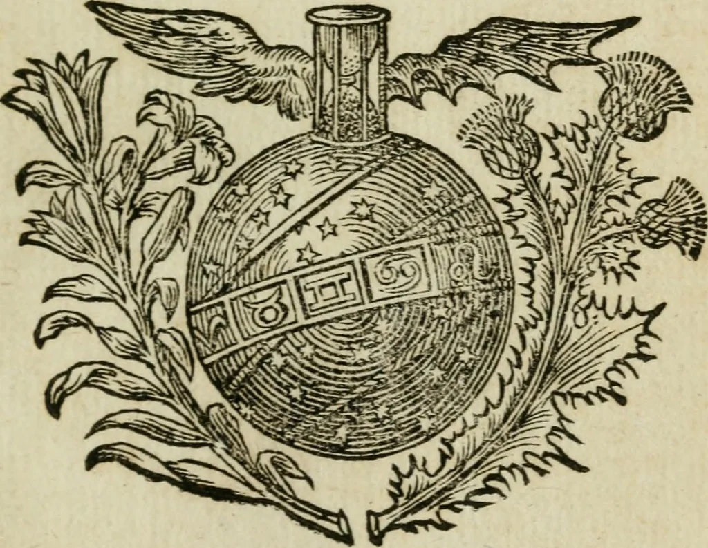 An illustration from Des gottseeligen hocherleuchteten Jacob Böhmens teutonici Philosophi Alle theosophische Wercken : darinnen alle tieffe Geheimnüsse Gottes der ewigen und zeitlichen Natur und Creatur : samt dem wahren Grunde christlicher Religion und der Gottseeligkeit, nach dem apostolischen Gezeugnüss offenbahrer werden : theils aus des Authoris eigenen Originalen, theils aus den ersten und nachgesehenen besten Copyen auffs fleissigste corrigiret : und in Beyfügung etlicher Clavium so vorhin noch nie gedruckt, nebenst einem zweyfachen Register : den Liebhabern göttlicher und natürlicher Weissheit zum besten an Tag gegeben, 1682, leaf 574