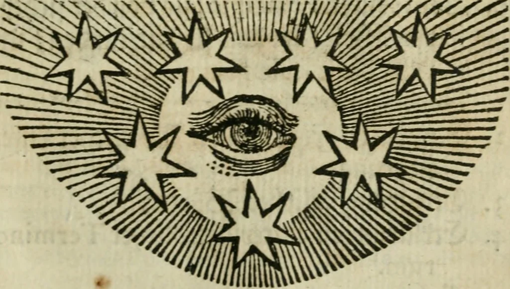 An illustration from Des gottseeligen hocherleuchteten Jacob Böhmens teutonici Philosophi Alle theosophische Wercken : darinnen alle tieffe Geheimnüsse Gottes der ewigen und zeitlichen Natur und Creatur : samt dem wahren Grunde christlicher Religion und der Gottseeligkeit, nach dem apostolischen Gezeugnüss offenbahrer werden : theils aus des Authoris eigenen Originalen, theils aus den ersten und nachgesehenen besten Copyen auffs fleissigste corrigiret : und in Beyfügung etlicher Clavium so vorhin noch nie gedruckt, nebenst einem zweyfachen Register : den Liebhabern göttlicher und natürlicher Weissheit zum besten an Tag gegeben, 1682, leaf 1076