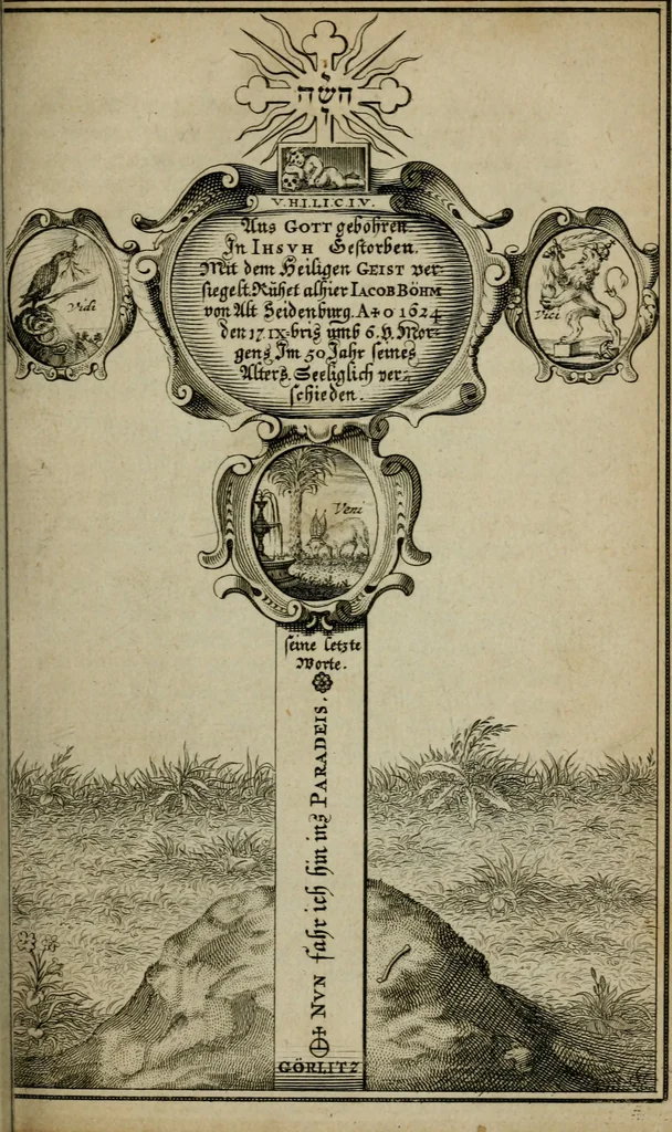 An illustration from Des gottseligen hocherleuchteten Jacob Böhmens, Teutonici Philosophi, alle theosophische Wercken, 1682, leaf 56