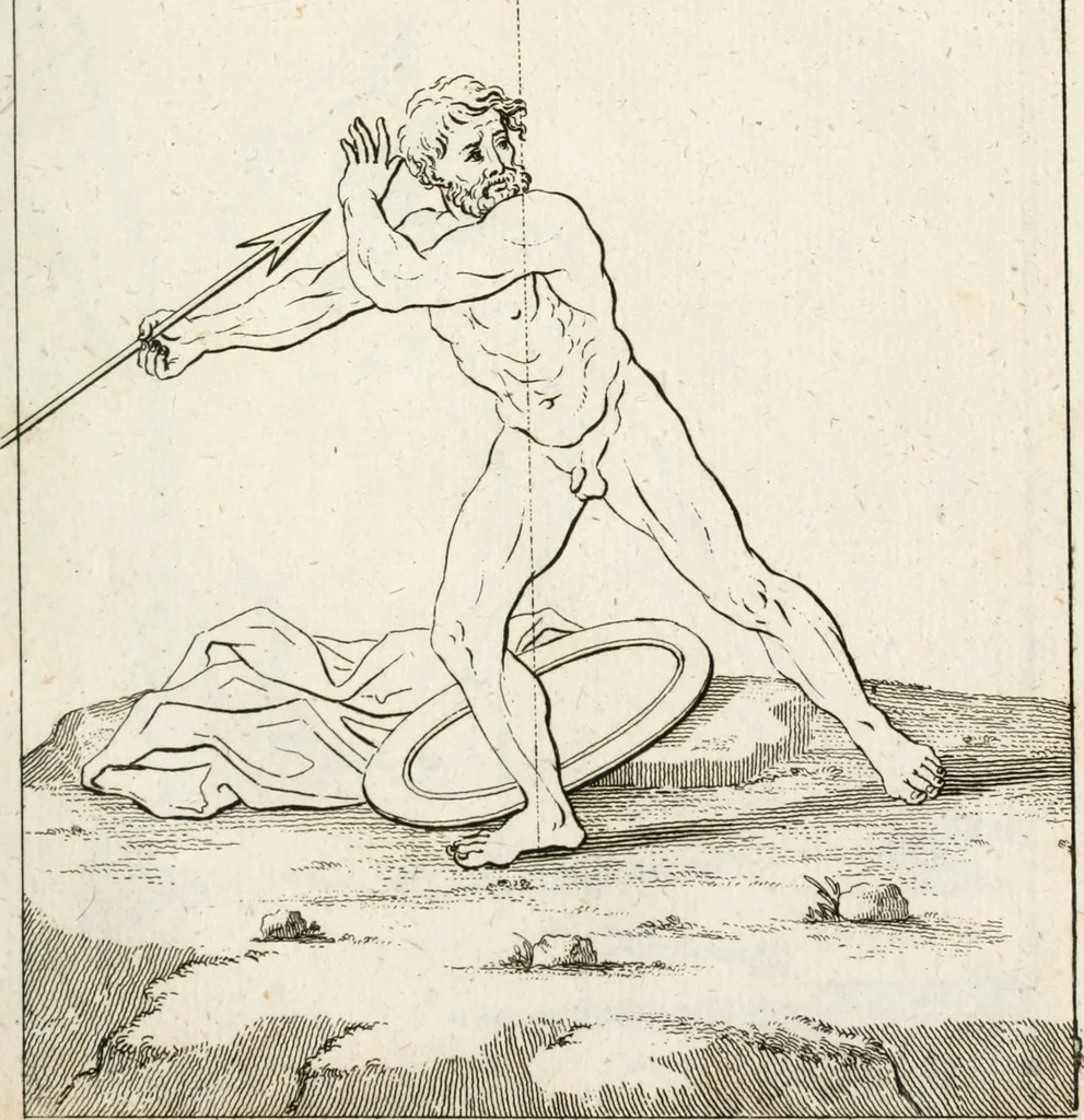 An illustration from Des Herrn Leonhard von Vinci, ersten Mahlers in Florenz, Praktisches Werk von der Mahlerey : worinnen diese vortrefliche Kunst hauptsächlich nach geometrisch- optisch- und mechanischen Grunden gelehret : wie auch nach anatomischen Regeln die verschiedenen Stellungen, Bewegungen und Berrichtungen der Glieder des menschlichen Körpors, deutlich vorgestellet wird, 1786, leaf 248