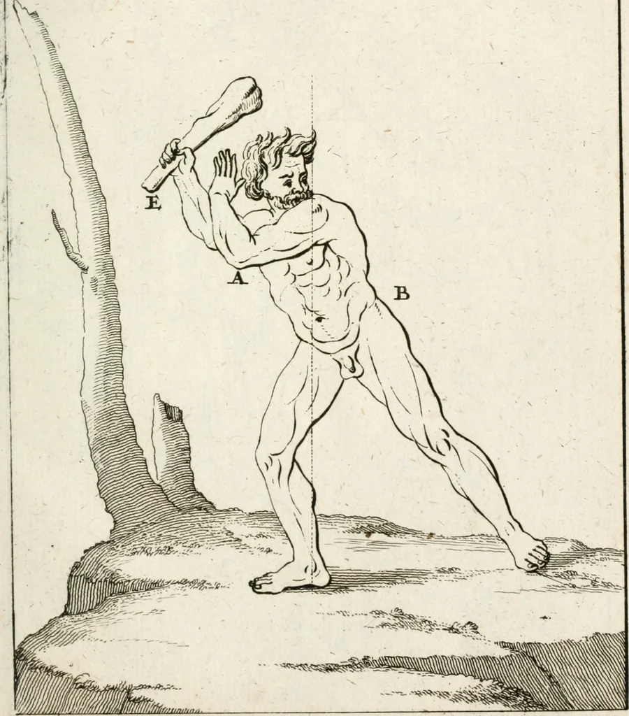 An illustration from Des Herrn Leonhard von Vinci, ersten Mahlers in Florenz, Praktisches Werk von der Mahlerey : worinnen diese vortrefliche Kunst hauptsächlich nach geometrisch- optisch- und mechanischen Grunden gelehret : wie auch nach anatomischen Regeln die verschiedenen Stellungen, Bewegungen und Berrichtungen der Glieder des menschlichen Körpors, deutlich vorgestellet wird, 1786, leaf 250