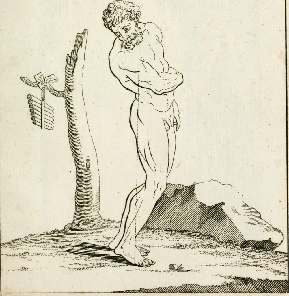 An illustration from Des Herrn Leonhard von Vinci, ersten Mahlers in Florenz, Praktisches Werk von der Mahlerey : worinnen diese vortrefliche Kunst hauptsächlich nach geometrisch- optisch- und mechanischen Grunden gelehret : wie auch nach anatomischen Regeln die verschiedenen Stellungen, Bewegungen und Berrichtungen der Glieder des menschlichen Körpors, deutlich vorgestellet wird, 1786, leaf 254
