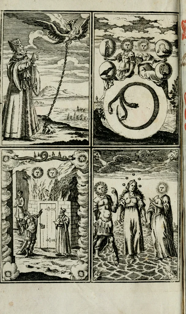 An illustration from Des Hn. Bernhardi Grafen von der Marck und Tervis Chymische Schrifften : von dem gebenedeyten Stein der Weisen, 1747, leaf 5