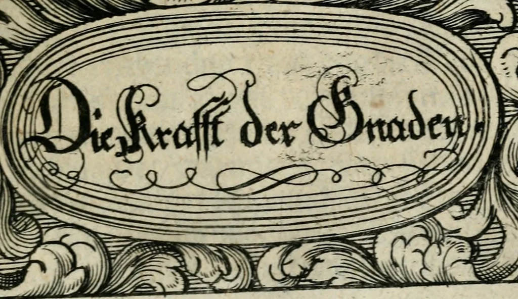An illustration from Des hocherleuchteten seel. Herrn Johann Arndts, General-Superint. des Fürstenthums Lüneburg Neu-eröffnetes Paradiess-Gärtlein : worinn allen Liebhabern des Wahren Christenthums, durch lehr- und trostreiche Gebeter gezeiget, wie sie ... eifrig zu Gott beten ... auch in Creutz und Leiden andächtig zu Gott seufftzen können : zum bequemen Gebrauch mit drey unterschiedenen Registern, ... auch anitzo zum ersten Mahl mit neuen erbaulichen Sinn-Bildern, dergleichen noch bey keiner andern Edition zu finden, nicht weniger denen merckwürdigen Wunder-Geschichten, so mit diesem geistreichen Buche sich zugetragen, versehen, 1708, leaf 70