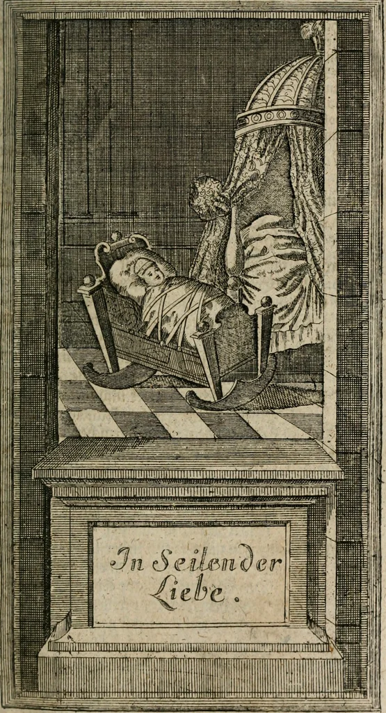 An illustration from Des Hocherleuchteten Sel. Johann Arndts, General-Superintendentens des Fürstenthums Lüneburg, Fünff geistreiche Bücher, vom wahren Christenthum ... : Welchen noch beygefüget drey andere kleine Bücher welchen zu des sel. Joahnn Arndts wahren Christenthum gehörig .., 1740, leaf 102