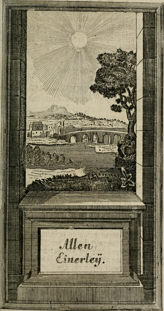 An illustration from Des Hocherleuchteten Sel. Johann Arndts, General-Superintendentens des Fürstenthums Lüneburg, Fünff geistreiche Bücher, vom wahren Christenthum ... : Welchen noch beygefüget drey andere kleine Bücher welchen zu des sel. Joahnn Arndts wahren Christenthum gehörig .., 1740, leaf 274