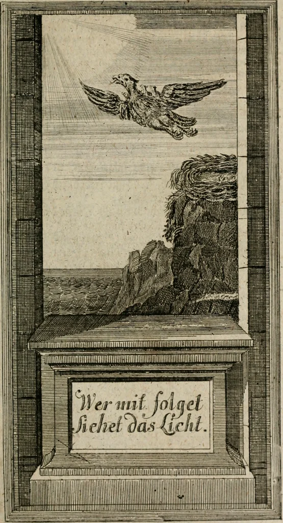 An illustration from Des Hocherleuchteten Sel. Johann Arndts, General-Superintendentens des Fürstenthums Lüneburg, Fünff geistreiche Bücher, vom wahren Christenthum ... : Welchen noch beygefüget drey andere kleine Bücher welchen zu des sel. Joahnn Arndts wahren Christenthum gehörig .., 1740, leaf 342