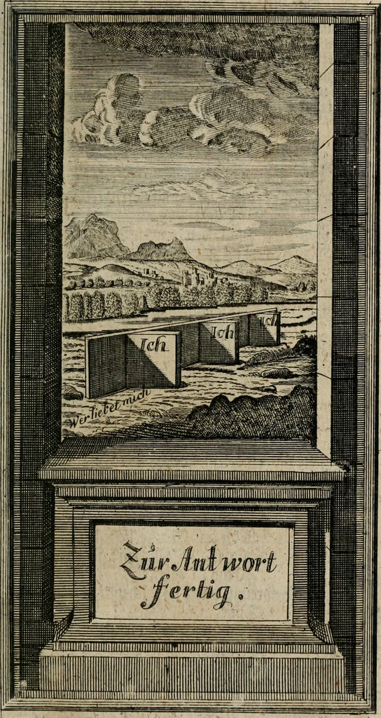 An illustration from Des Hocherleuchteten Sel. Johann Arndts, General-Superintendentens des Fürstenthums Lüneburg, Fünff geistreiche Bücher, vom wahren Christenthum ... : Welchen noch beygefüget drey andere kleine Bücher welchen zu des sel. Joahnn Arndts wahren Christenthum gehörig .., 1740, leaf 694