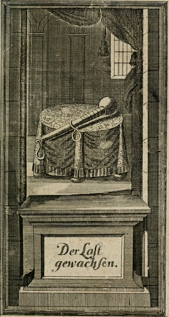 An illustration from Des Hocherleuchteten Sel. Johann Arndts, General-Superintendentens des Fürstenthums Lüneburg, Fünff geistreiche Bücher, vom wahren Christenthum ... : Welchen noch beygefüget drey andere kleine Bücher welchen zu des sel. Joahnn Arndts wahren Christenthum gehörig .., 1740, leaf 730