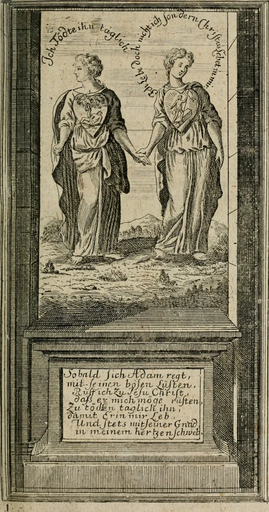 An illustration from Des Hocherleuchteten Sel. Johann Arndts, General-Superintendentens des Fürstenthums Lüneburg, Fünff geistreiche Bücher, vom wahren Christenthum ... : Welchen noch beygefüget drey andere kleine Bücher welchen zu des sel. Joahnn Arndts wahren Christenthum gehörig .., 1740, leaf 76