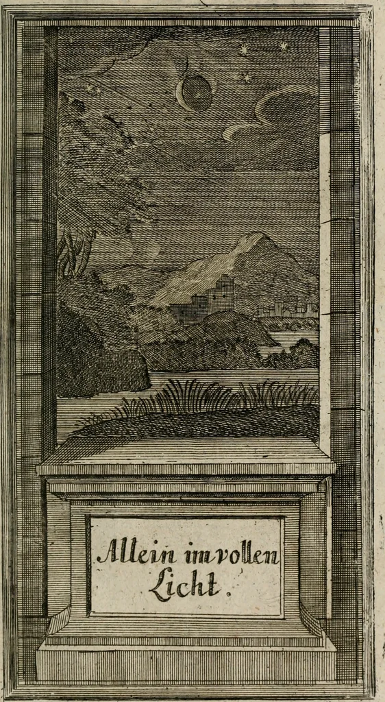 An illustration from Des Hocherleuchteten Sel. Johann Arndts, General-Superintendentens des Fürstenthums Lüneburg, Fünff geistreiche Bücher, vom wahren Christenthum ... : Welchen noch beygefüget drey andere kleine Bücher welchen zu des sel. Joahnn Arndts wahren Christenthum gehörig .., 1740, leaf 804