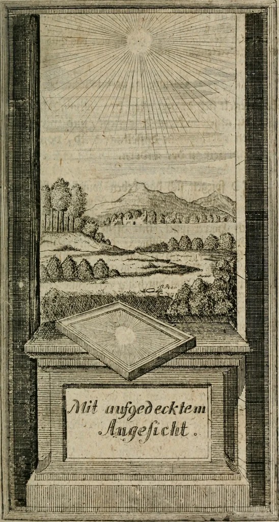 An illustration from Des Hocherleuchteten Sel. Johann Arndts, General-Superintendentens des Fürstenthums Lüneburg, Fünff geistreiche Bücher, vom wahren Christenthum ... : Welchen noch beygefüget drey andere kleine Bücher welchen zu des sel. Joahnn Arndts wahren Christenthum gehörig .., 1740, leaf 82