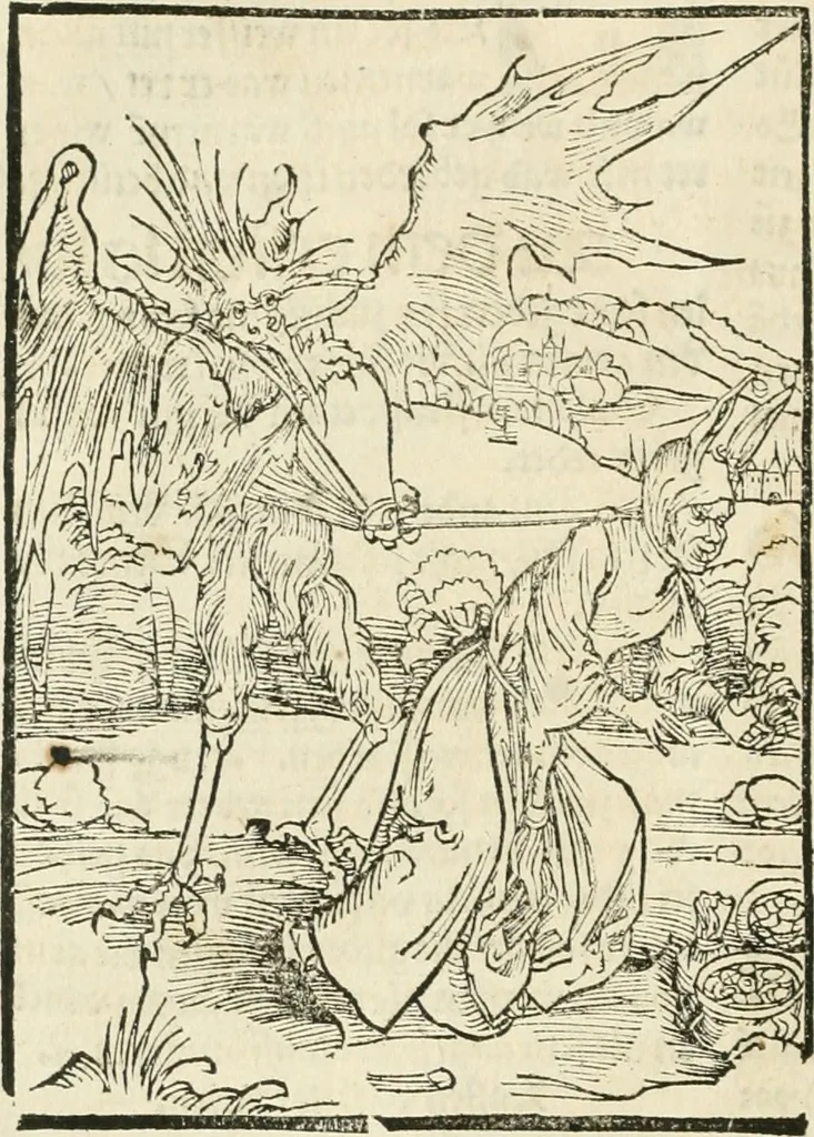 An illustration from Des hochwirdigen doctor Keiserspergs narenschiff : so er gepredigt hat zü Strassburg in der hohen stifft daselbst Predictãt d. zeit i498 dis geprediget :vnd vss latin in tütsch bracht, darin vil weissheit ist zü lerne, vnd leert auch die narreschel hinweck werffen ist nütz vnd güt alen menschen, 1520, leaf 101