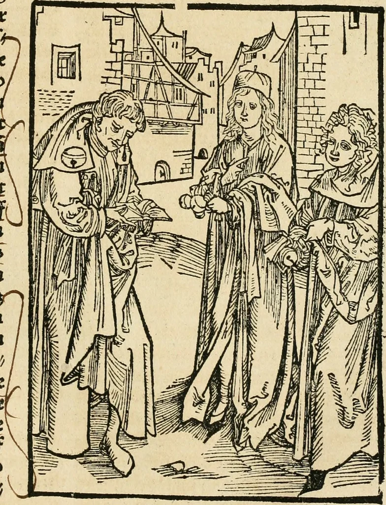 An illustration from Des hochwirdigen doctor Keiserspergs narenschiff : so er gepredigt hat zü Strassburg in der hohen stifft daselbst Predictãt d. zeit i498 dis geprediget :vnd vss latin in tütsch bracht, darin vil weissheit ist zü lerne, vnd leert auch die narreschel hinweck werffen ist nütz vnd güt alen menschen, 1520, leaf 124