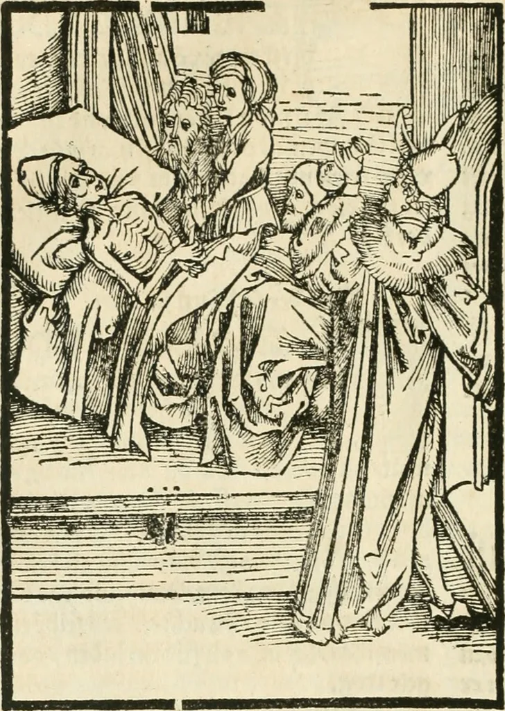 An illustration from Des hochwirdigen doctor Keiserspergs narenschiff : so er gepredigt hat zü Strassburg in der hohen stifft daselbst Predictãt d. zeit i498 dis geprediget :vnd vss latin in tütsch bracht, darin vil weissheit ist zü lerne, vnd leert auch die narreschel hinweck werffen ist nütz vnd güt alen menschen, 1520, leaf 159