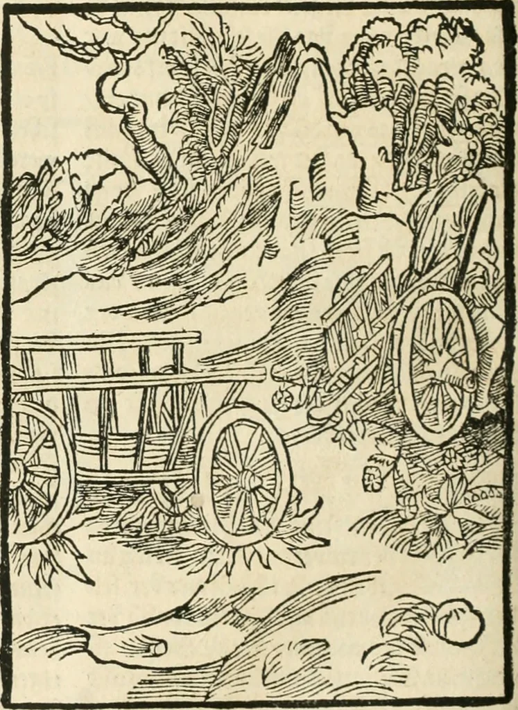 An illustration from Des hochwirdigen doctor Keiserspergs narenschiff : so er gepredigt hat zü Strassburg in der hohen stifft daselbst Predictãt d. zeit i498 dis geprediget :vnd vss latin in tütsch bracht, darin vil weissheit ist zü lerne, vnd leert auch die narreschel hinweck werffen ist nütz vnd güt alen menschen, 1520, leaf 177