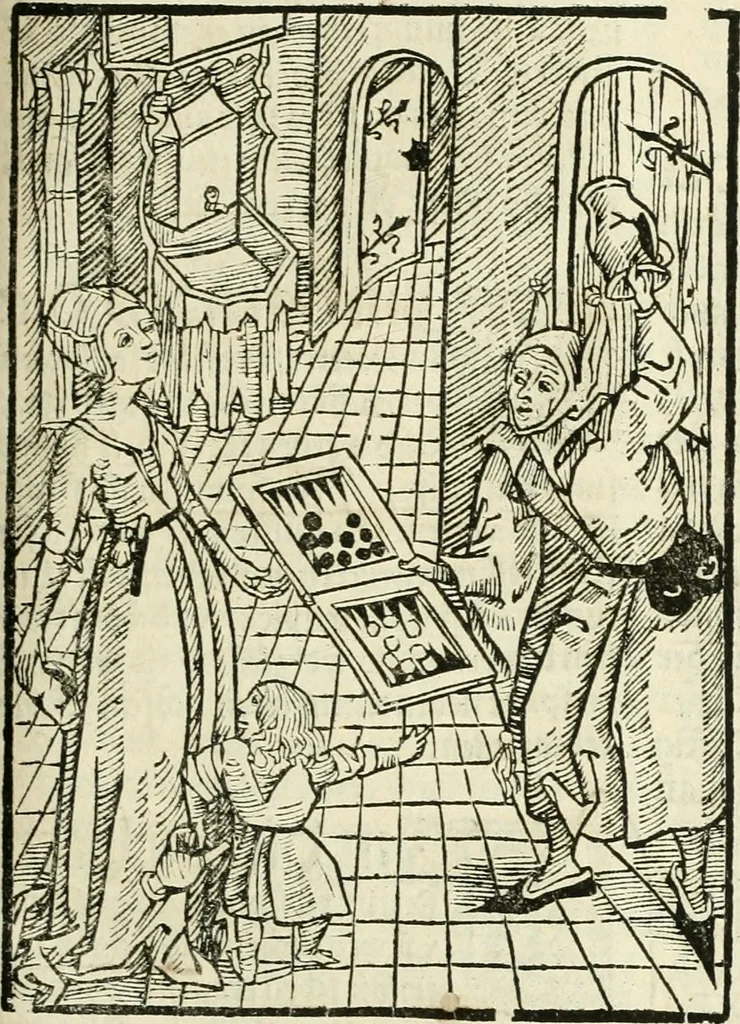 An illustration from Des hochwirdigen doctor Keiserspergs narenschiff : so er gepredigt hat zü Strassburg in der hohen stifft daselbst Predictãt d. zeit i498 dis geprediget :vnd vss latin in tütsch bracht, darin vil weissheit ist zü lerne, vnd leert auch die narreschel hinweck werffen ist nütz vnd güt alen menschen, 1520, leaf 200