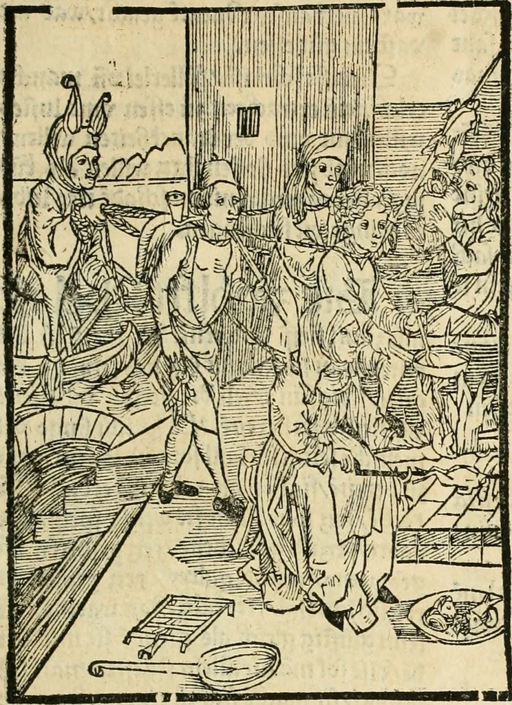 An illustration from Des hochwirdigen doctor Keiserspergs narenschiff : so er gepredigt hat zü Strassburg in der hohen stifft daselbst Predictãt d. zeit i498 dis geprediget :vnd vss latin in tütsch bracht, darin vil weissheit ist zü lerne, vnd leert auch die narreschel hinweck werffen ist nütz vnd güt alen menschen, 1520, leaf 86