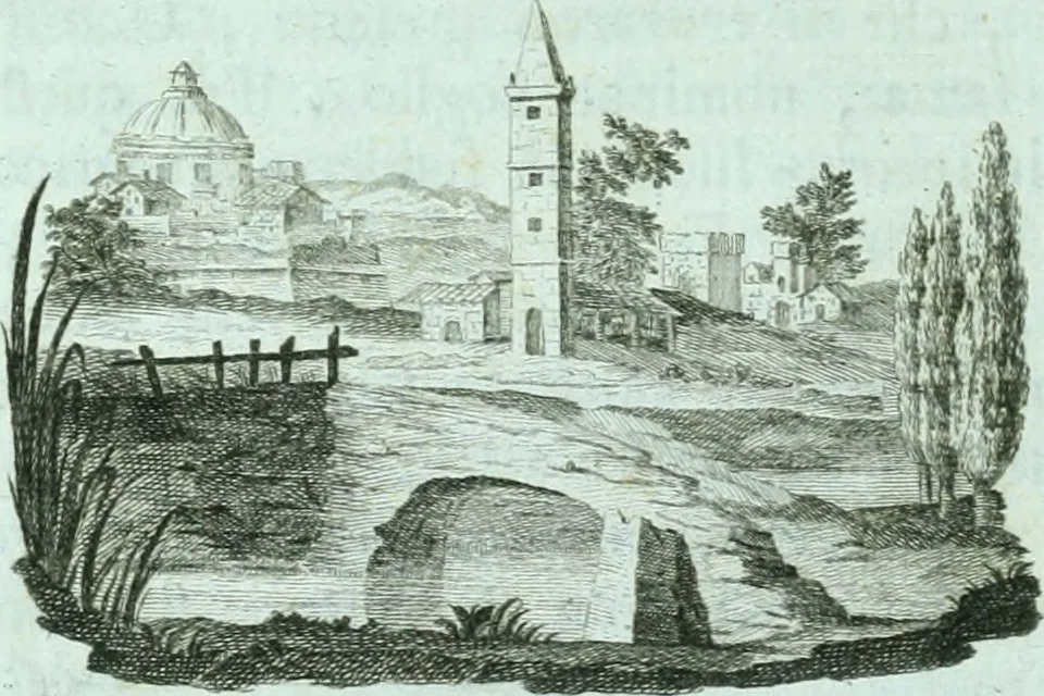 An illustration from Desiderii Spreti historici Ravennatis De amplitudine, eversione, et restauratione urbis Ravennae libri tres, 1793, leaf 177