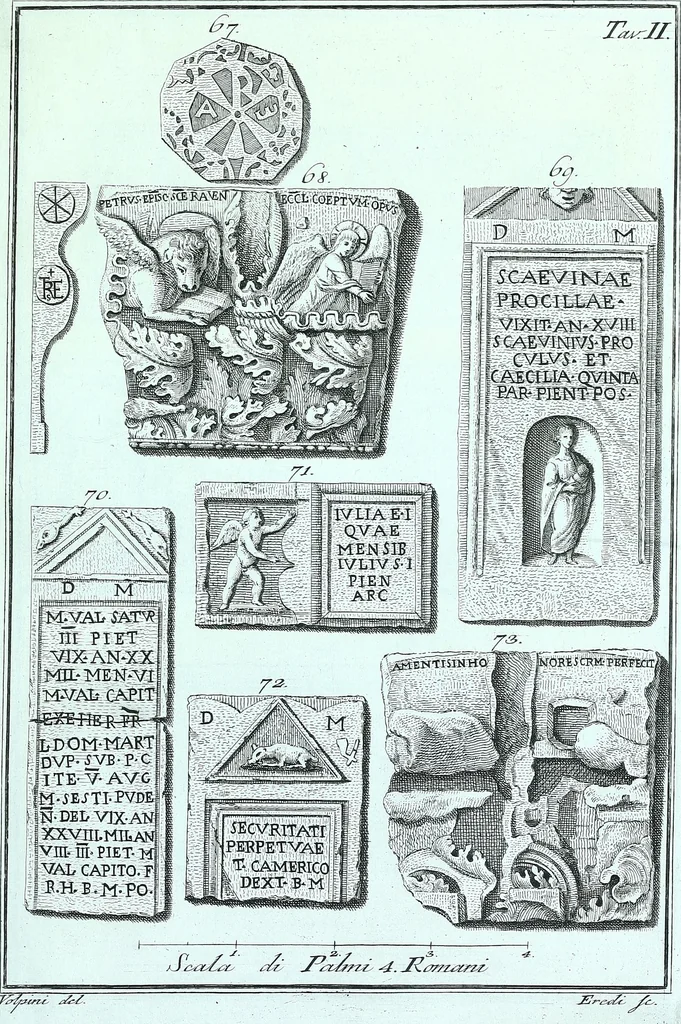 An illustration from Desiderii Spreti historici Ravennatis De amplitudine, eversione, et restauratione urbis Ravennae libri tres, 1793, leaf 266