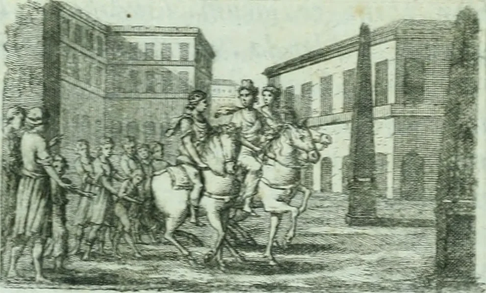 An illustration from Desiderii Spreti historici Ravennatis De amplitudine, eversione, et restauratione urbis Ravennae libri tres, 1793, leaf 43