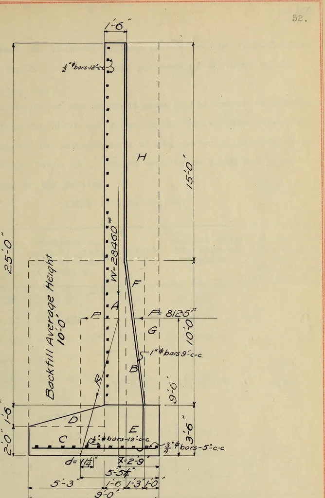 An illustration from Design of a reinforced-concrete highway bridge, 1913, leaf 112