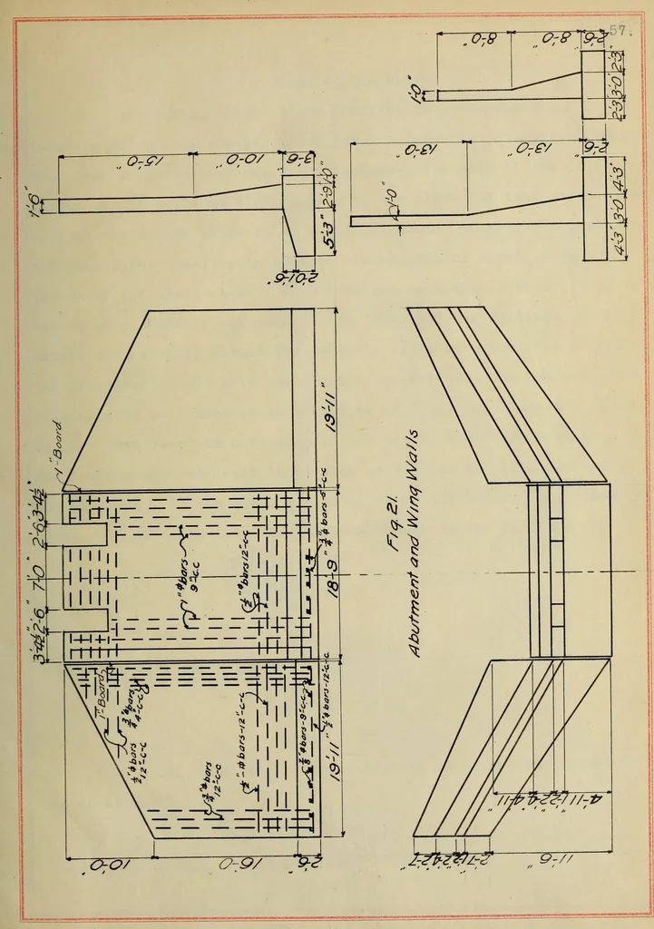 An illustration from Design of a reinforced-concrete highway bridge, 1913, leaf 122