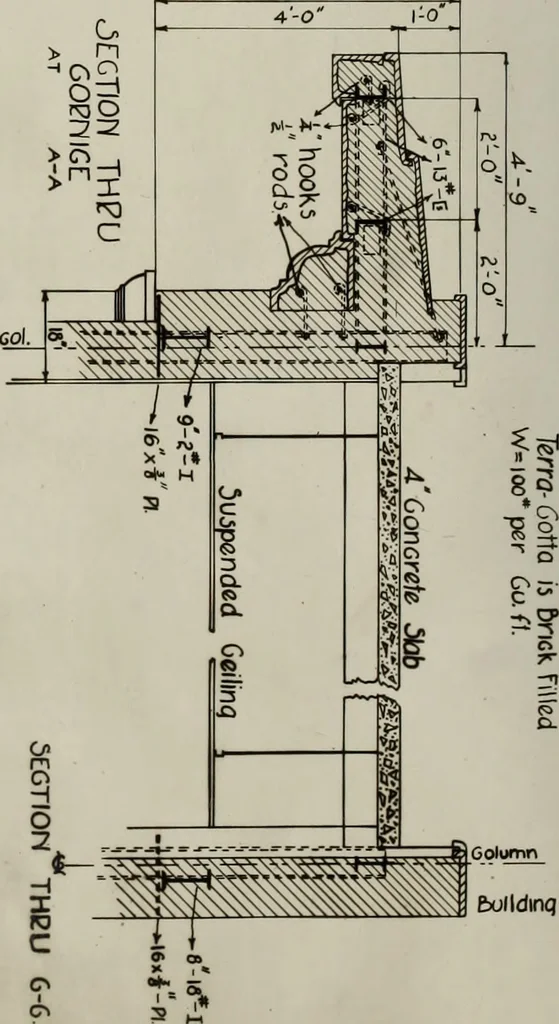 An illustration from Design of the steel framework of an office building, 1908, leaf 79
