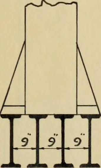 An illustration from Design of the steel framework for an office building, 1913, leaf 28