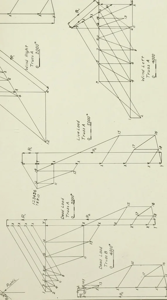 An illustration from Design of a steel grand-stand, 1913, leaf 28
