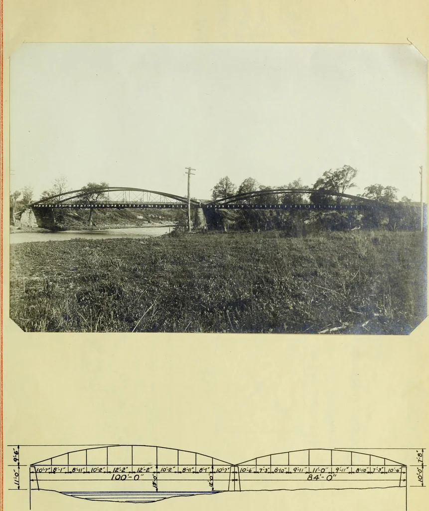 An illustration from Design of a steel highway bridge, 1913, leaf 14