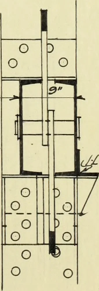 An illustration from Design of a steel skeleton office building, 1911, leaf 104