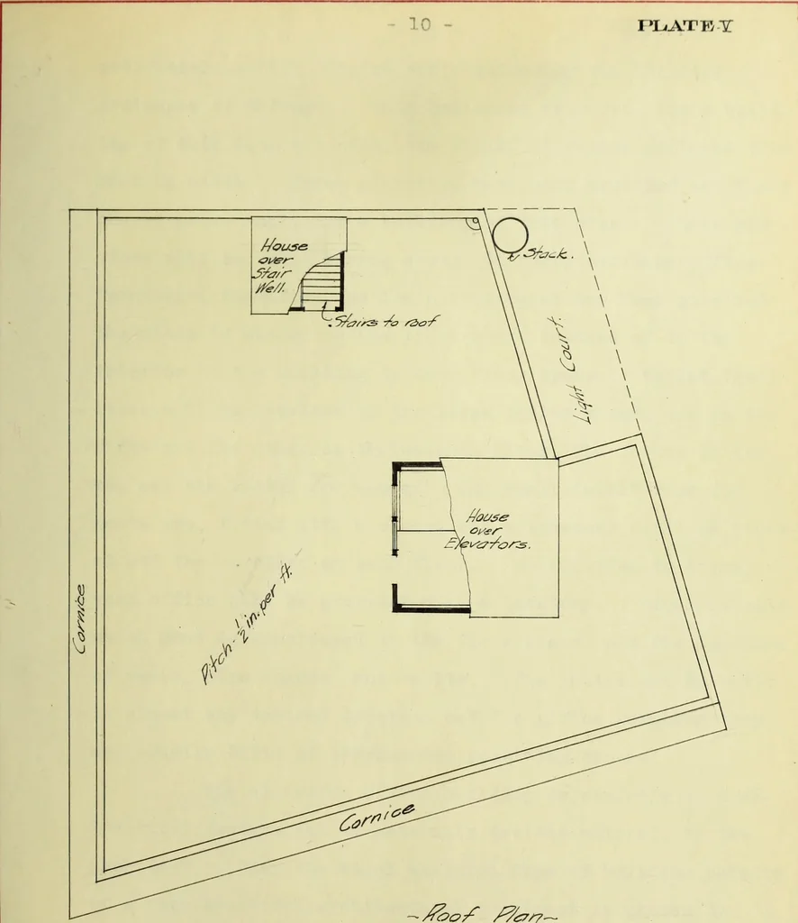 An illustration from Design of a steel skeleton office building, 1911, leaf 30