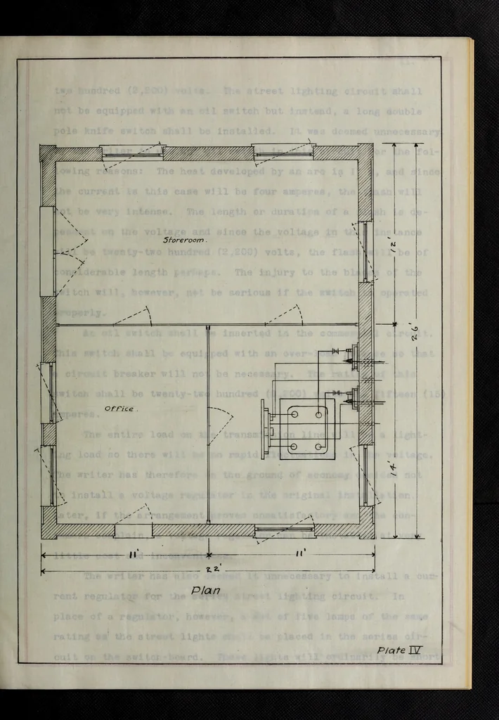 An illustration from Design of substation and lighting system for the town of Tiskilwa, 1913, leaf 35