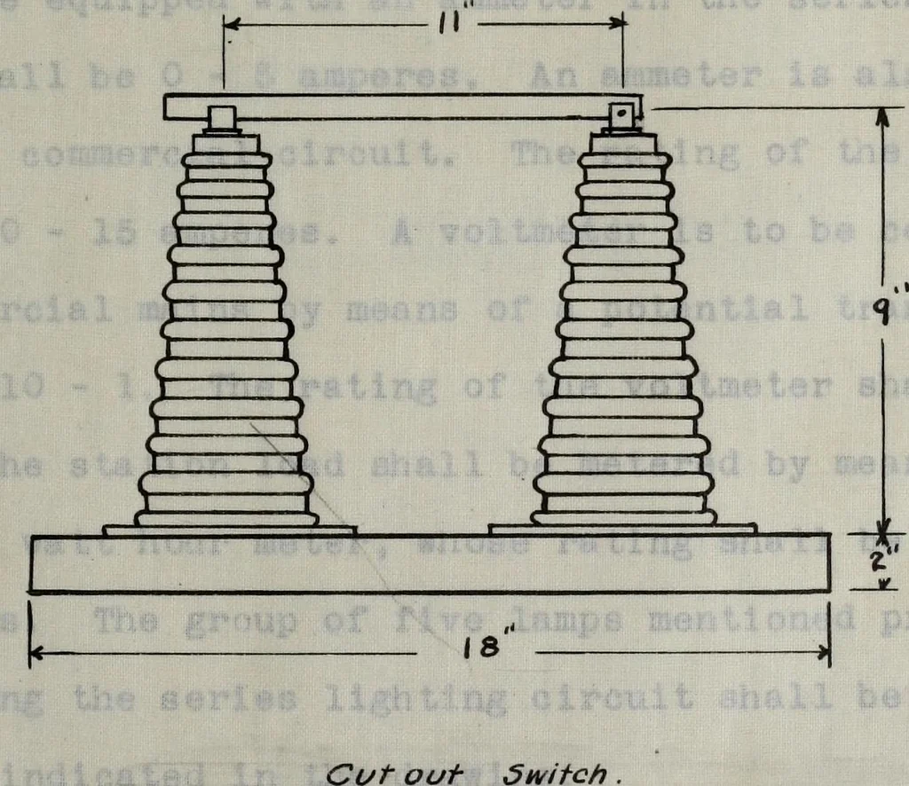 An illustration from Design of substation and lighting system for the town of Tiskilwa, 1913, leaf 39