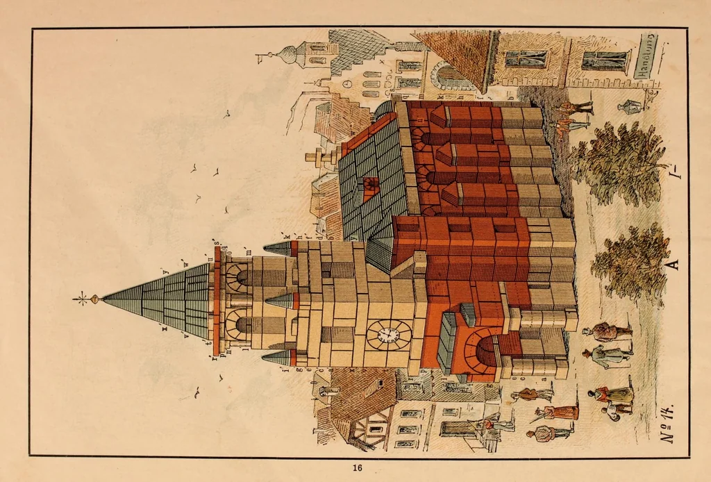 An illustration from Designs for architectural models to be erected with Richter's "anchor blocks" = Bauvorlagen für Richter's anker-steinbaukasten / composed and executed by Dr. Richter's art department., 1900, leaf 22