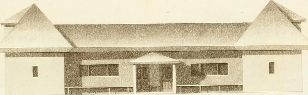 An illustration from Designs for cottages, cottage farms, and other rural buildings, including entrance gates and lodges, 1805, leaf 100