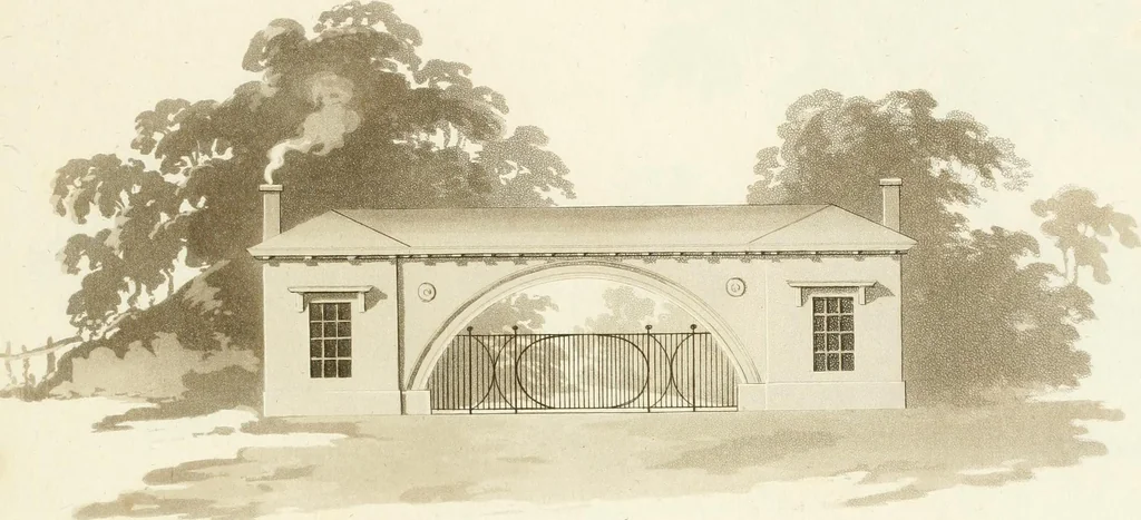 An illustration from Designs for cottages, cottage farms, and other rural buildings, including entrance gates and lodges, 1805, leaf 118