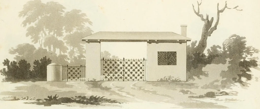 An illustration from Designs for cottages, cottage farms, and other rural buildings, including entrance gates and lodges, 1805, leaf 122