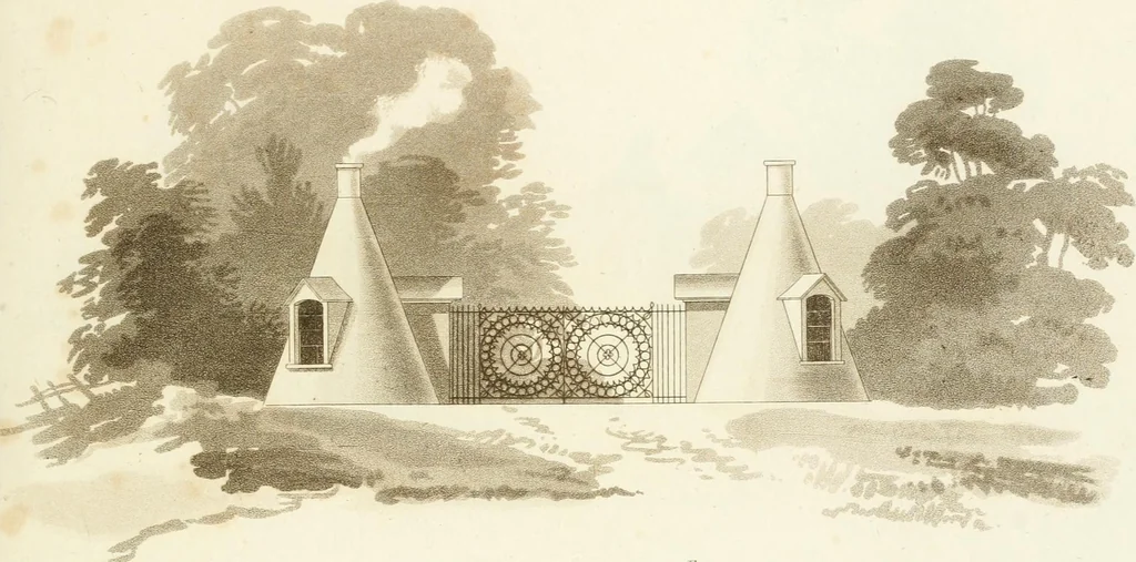 An illustration from Designs for cottages, cottage farms, and other rural buildings, including entrance gates and lodges, 1805, leaf 124