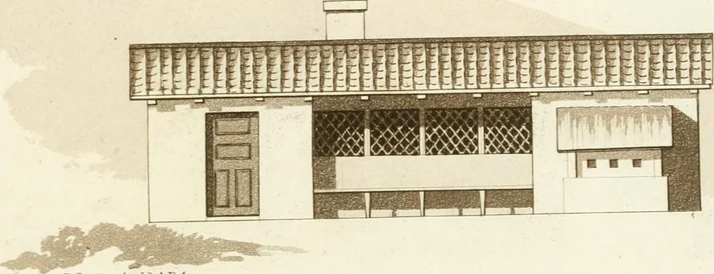 An illustration from Designs for cottages, cottage farms, and other rural buildings, including entrance gates and lodges, 1805, leaf 58
