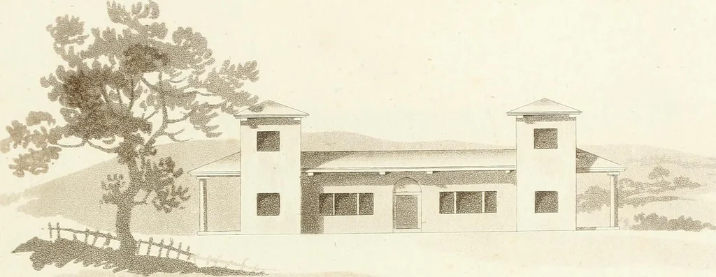 An illustration from Designs for cottages, cottage farms, and other rural buildings, including entrance gates and lodges, 1805, leaf 98