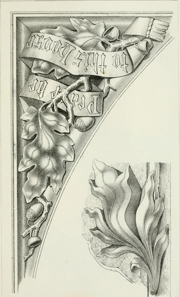 An illustration from Designs for Gothic ornaments & furniture, after the ancient manner, for ecclesiastical and domestic purposes, for the use of architects, and workers in metal, stone, wood, etc., etc, 1854, leaf 56