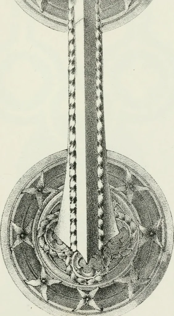 An illustration from Designs for Gothic ornaments & furniture, after the ancient manner, for ecclesiastical and domestic purposes, for the use of architects, and workers in metal, stone, wood, etc., etc, 1854, leaf 84