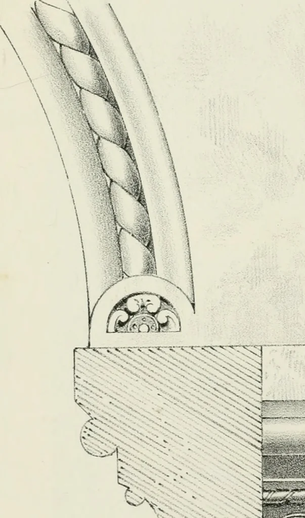 An illustration from Designs for Gothic ornaments & furniture, after the ancient manner, for ecclesiastical and domestic purposes, for the use of architects, and workers in metal, stone, wood, etc., etc, 1854, leaf 92